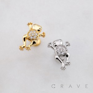 MULTI CZ RIBBIT FROG TOAD HOP THREADLESS (PUSH IN) 316L SURGICAL STEEL LABRET SET